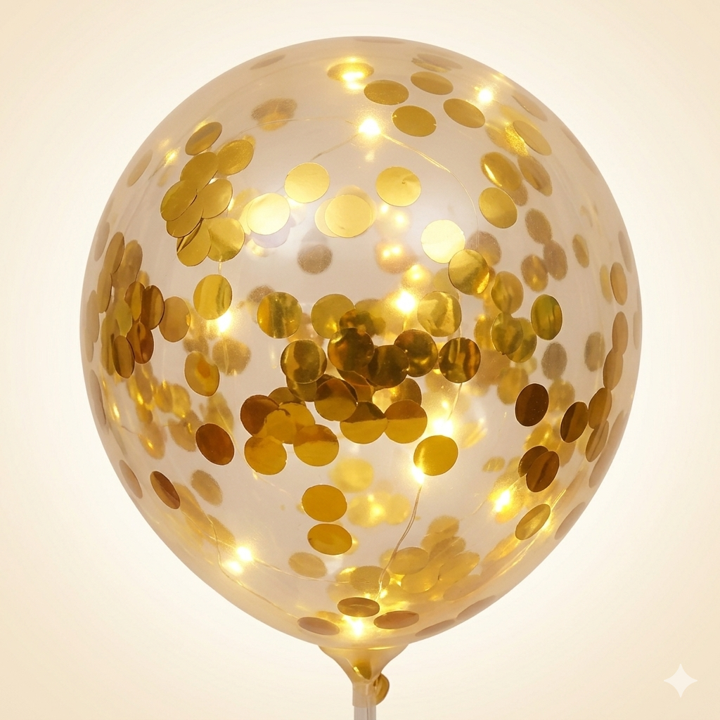 AVENIXO® Helium-Free Balloon Tower Kit - LED Glowing Party Stand with Heart, Star or Smiley.